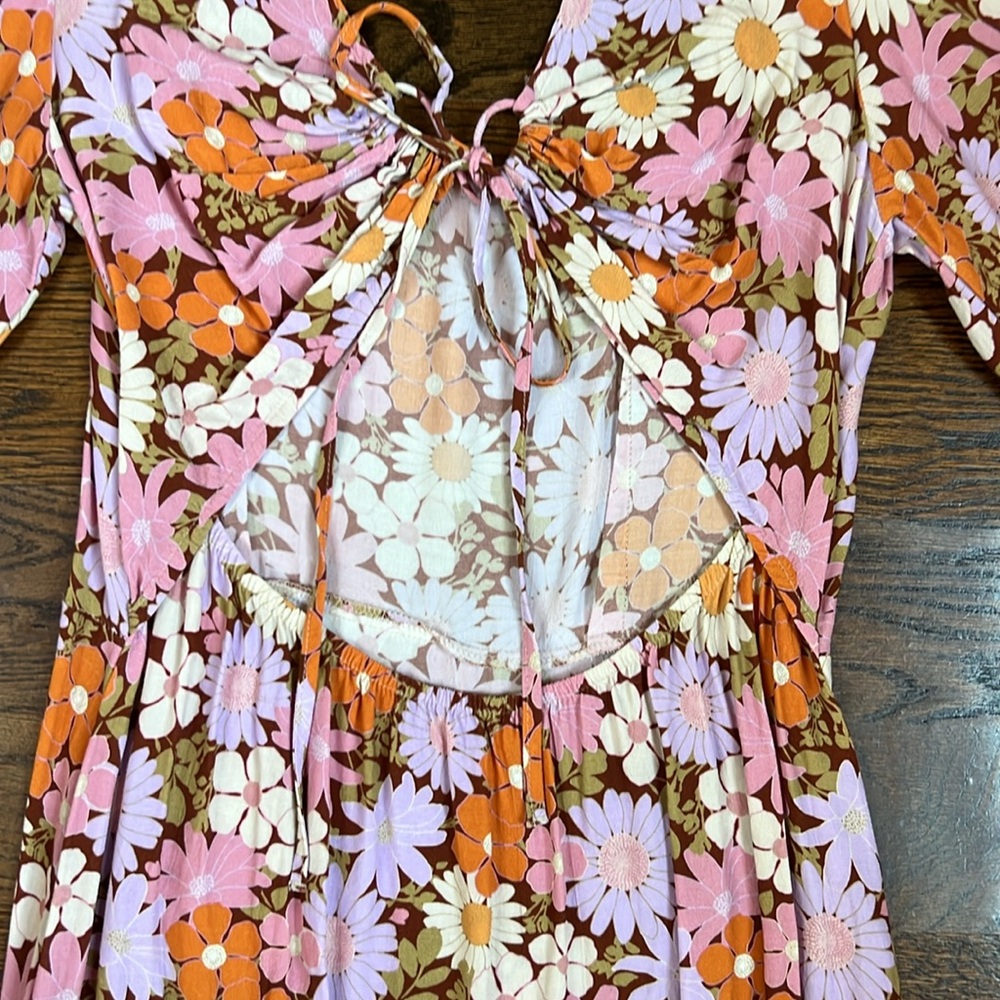 Stradivarius Floral Midi Dress Size Medium - Picture 6 of 6